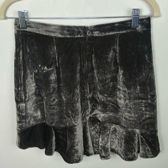 Madewell Velvet Ruffled Edge Silk Skirt Black Size 2 Flirty Super Soft Velour - Picture 11 of 11